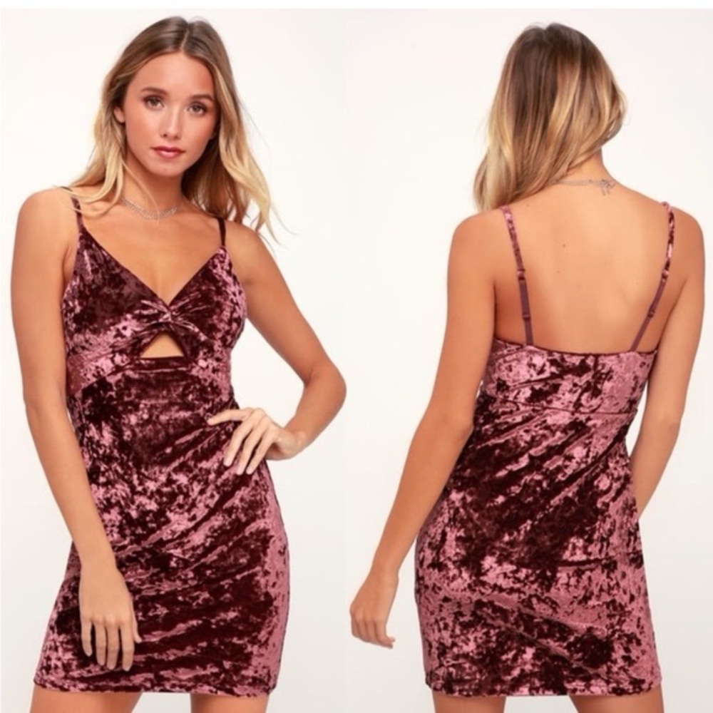 NWT sz S Free People Come Together Velvet Dress Cut Out Mini burgundy purple